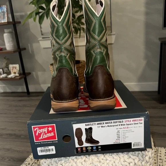 Tony Lama Bartlett Amber Buffalo Boots - Picture 6 of 6